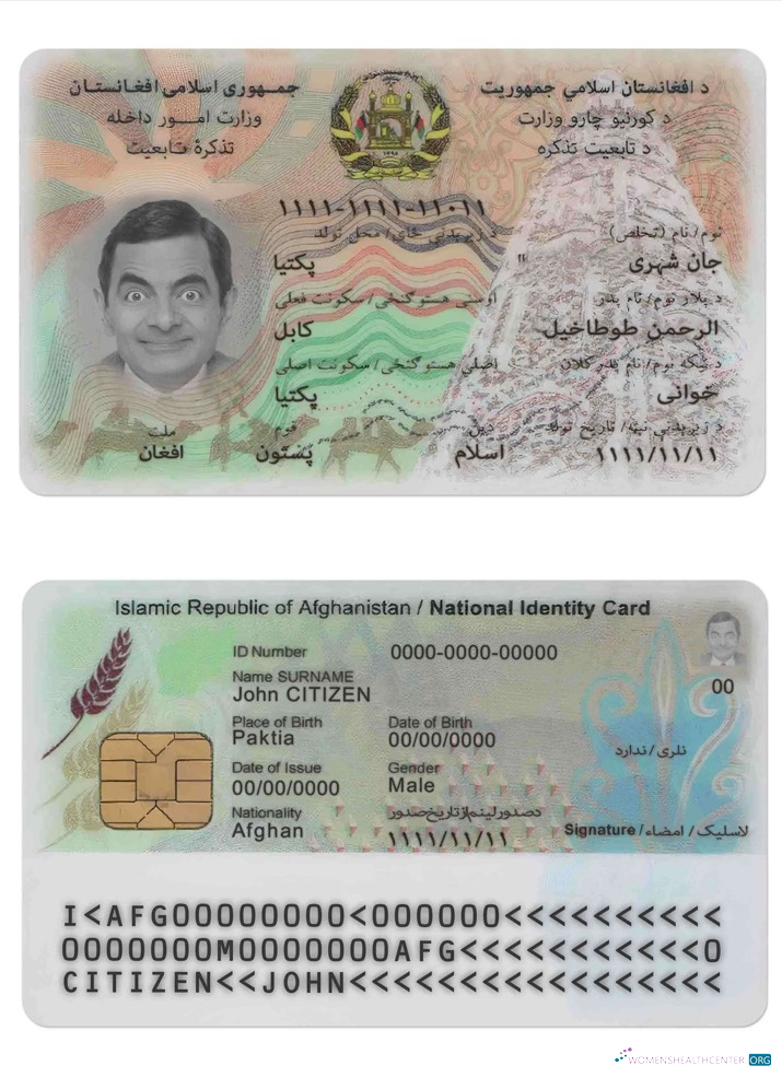 Download Afghanistan ID Photoshop template